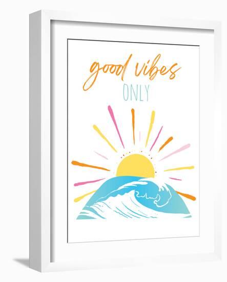 Good Vibes Only Rainbow-Jennifer McCully-Framed Art Print