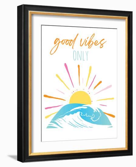 Good Vibes Only Rainbow-Jennifer McCully-Framed Art Print