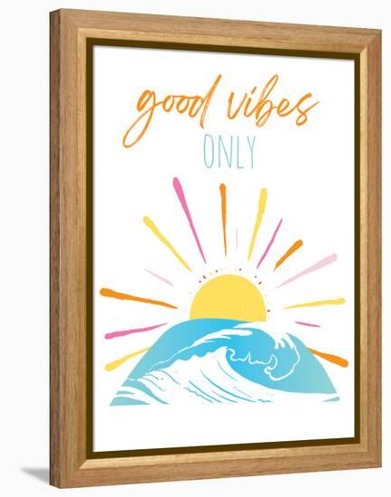 Good Vibes Only Rainbow-Jennifer McCully-Framed Stretched Canvas