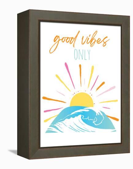 Good Vibes Only Rainbow-Jennifer McCully-Framed Stretched Canvas