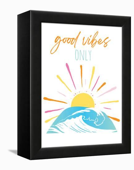 Good Vibes Only Rainbow-Jennifer McCully-Framed Stretched Canvas