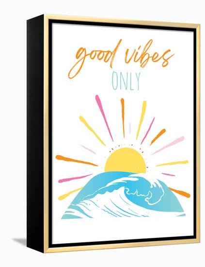 Good Vibes Only Rainbow-Jennifer McCully-Framed Stretched Canvas