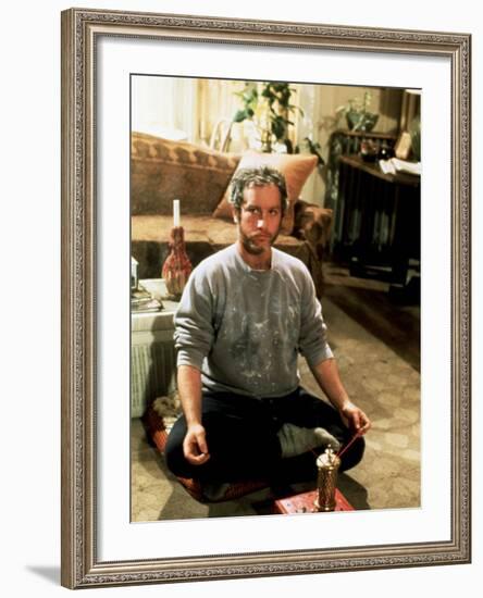 Goodbye Girl, Richard Dreyfuss, 1977, Cross Legged In Yoga Position-null-Framed Photo