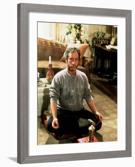 Goodbye Girl, Richard Dreyfuss, 1977, Cross Legged In Yoga Position-null-Framed Photo