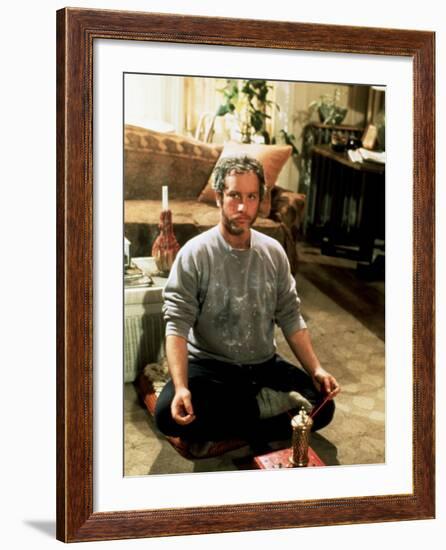 Goodbye Girl, Richard Dreyfuss, 1977, Cross Legged In Yoga Position-null-Framed Photo