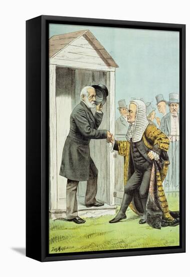 Goodbye to Judge Clark, from 'St. Stephen's Review Presentation Cartoon', 8 Dec 1888-Tom Merry-Framed Premier Image Canvas