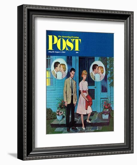 "Goodnight Kiss," Saturday Evening Post Cover, July 28, 1962-Amos Sewell-Framed Giclee Print