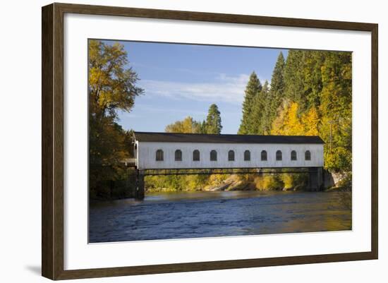 Goodpasture Covered Bridge, Mckenzie River, Lane County, Oregon, USA-Jamie & Judy Wild-Framed Photographic Print