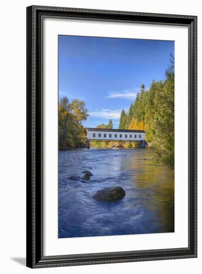 Goodpasture Covered Bridge, Mckenzie River, Lane County, Oregon, USA-Jamie & Judy Wild-Framed Photographic Print