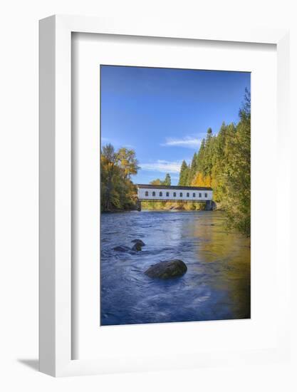 Goodpasture Covered Bridge, Mckenzie River, Lane County, Oregon, USA-Jamie & Judy Wild-Framed Photographic Print