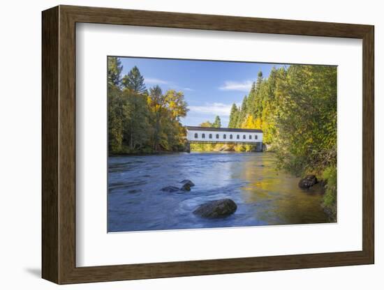 Goodpasture Covered Bridge, Mckenzie River, Lane County, Oregon, USA-Jamie & Judy Wild-Framed Photographic Print