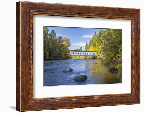 Goodpasture Covered Bridge, Mckenzie River, Lane County, Oregon, USA-Jamie & Judy Wild-Framed Photographic Print