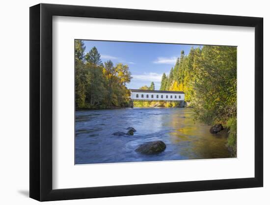 Goodpasture Covered Bridge, Mckenzie River, Lane County, Oregon, USA-Jamie & Judy Wild-Framed Photographic Print