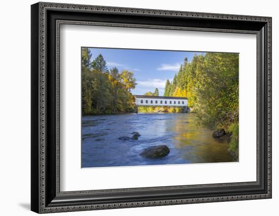 Goodpasture Covered Bridge, Mckenzie River, Lane County, Oregon, USA-Jamie & Judy Wild-Framed Photographic Print