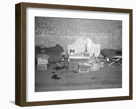 Goods of a person in the Red Cross infirmary for flood refugees at Forrest City, Arkansas, 1937-Walker Evans-Framed Photographic Print