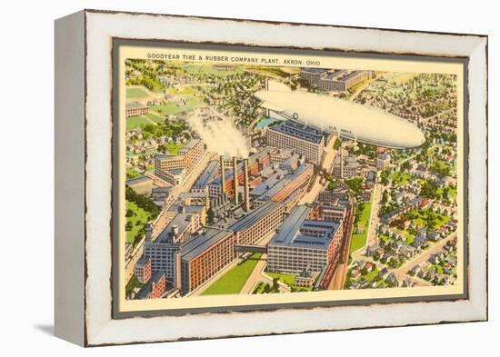 Goodyear Blimp and Factory, Akron, Ohio-null-Framed Stretched Canvas