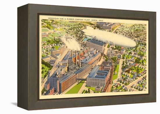 Goodyear Blimp and Factory, Akron, Ohio-null-Framed Stretched Canvas