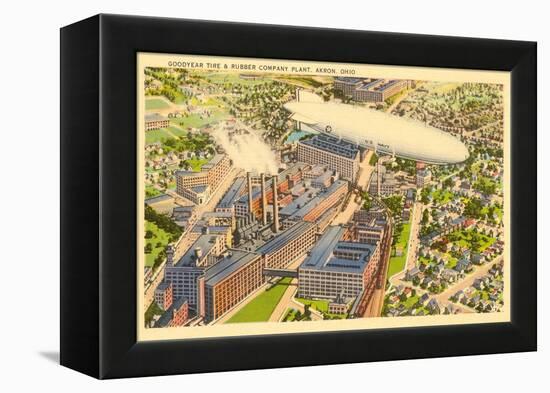 Goodyear Blimp and Factory, Akron, Ohio-null-Framed Stretched Canvas