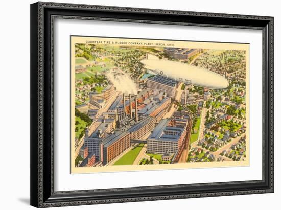 Goodyear Blimp and Factory, Akron, Ohio-null-Framed Art Print