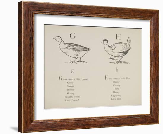 Goose and Hen Illustrations and Verses From Nonsense Alphabets Drawn and Written by Edward Lear.-Edward Lear-Framed Giclee Print