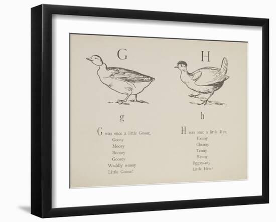 Goose and Hen Illustrations and Verses From Nonsense Alphabets Drawn and Written by Edward Lear.-Edward Lear-Framed Giclee Print