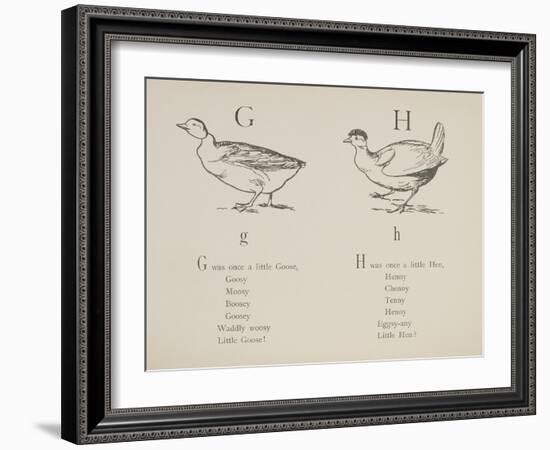 Goose and Hen Illustrations and Verses From Nonsense Alphabets Drawn and Written by Edward Lear.-Edward Lear-Framed Giclee Print