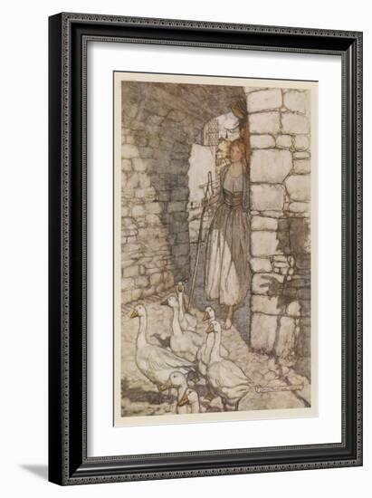 Goose Girl, Rackham-Arthur Rackham-Framed Art Print