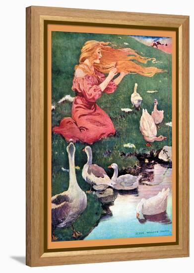Goose Girl-Jessie Willcox-Smith-Framed Stretched Canvas