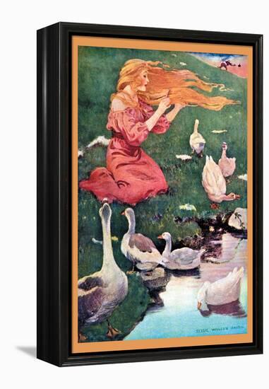 Goose Girl-Jessie Willcox-Smith-Framed Stretched Canvas