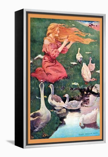 Goose Girl-Jessie Willcox-Smith-Framed Stretched Canvas