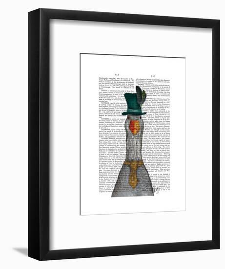 Goose in Green Hat-Fab Funky-Framed Premium Giclee Print