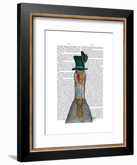 Goose in Green Hat-Fab Funky-Framed Art Print