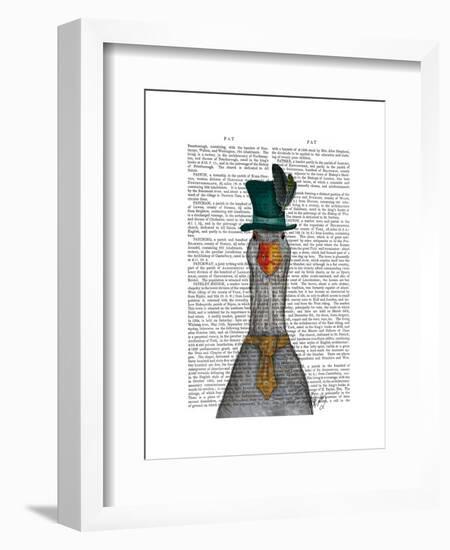 Goose in Green Hat-Fab Funky-Framed Art Print