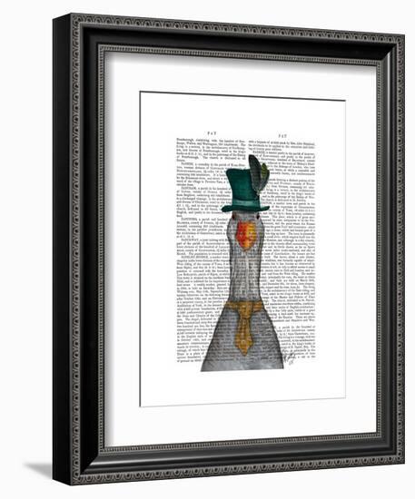 Goose in Green Hat-Fab Funky-Framed Art Print