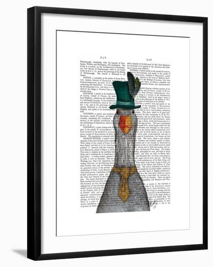 Goose in Green Hat-Fab Funky-Framed Art Print