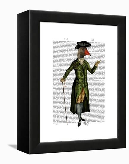 Goose in Green Regency Coat-Fab Funky-Framed Stretched Canvas