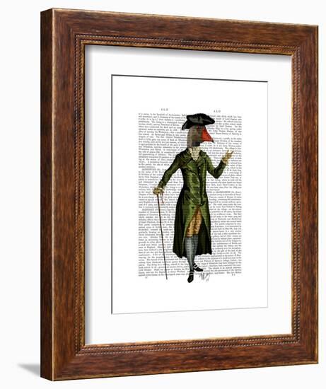 Goose in Green Regency Coat-Fab Funky-Framed Art Print