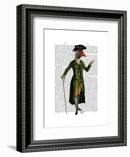 Goose in Green Regency Coat-Fab Funky-Framed Art Print