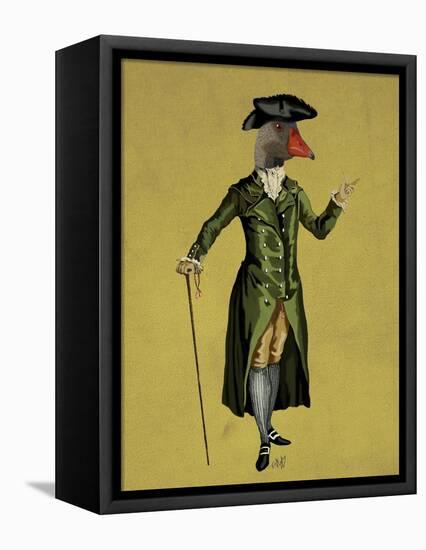 Goose in Green Regency Coat-Fab Funky-Framed Stretched Canvas
