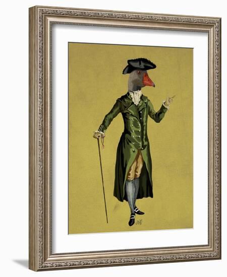 Goose in Green Regency Coat-Fab Funky-Framed Art Print