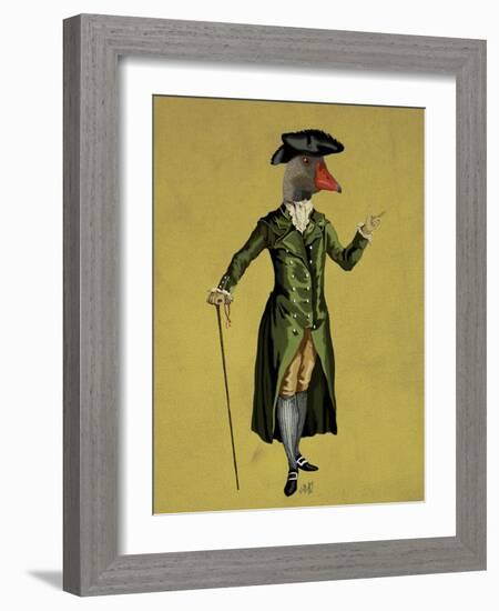 Goose in Green Regency Coat-Fab Funky-Framed Art Print