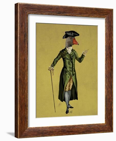 Goose in Green Regency Coat-Fab Funky-Framed Art Print