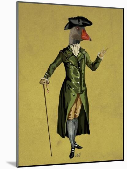 Goose in Green Regency Coat-Fab Funky-Mounted Art Print