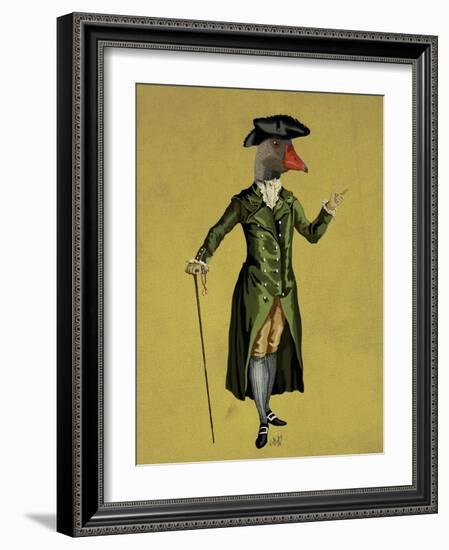 Goose in Green Regency Coat-Fab Funky-Framed Art Print