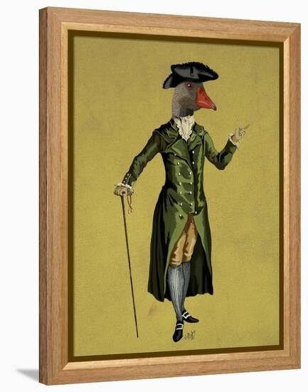 Goose in Green Regency Coat-Fab Funky-Framed Stretched Canvas