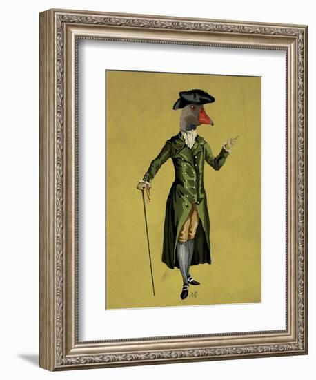 Goose in Green Regency Coat-Fab Funky-Framed Art Print