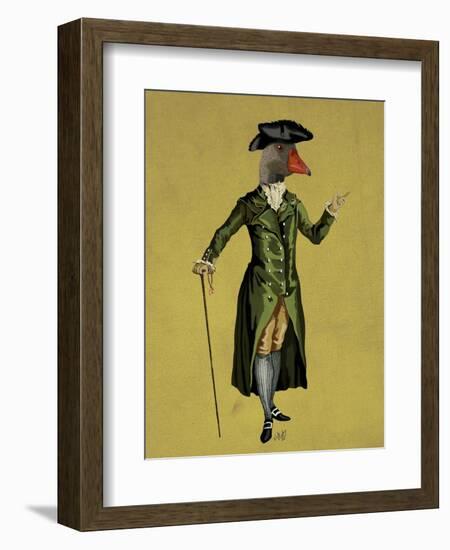 Goose in Green Regency Coat-Fab Funky-Framed Art Print