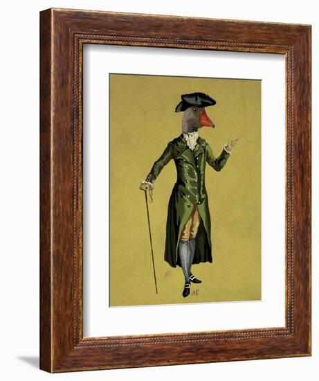 Goose in Green Regency Coat-Fab Funky-Framed Art Print