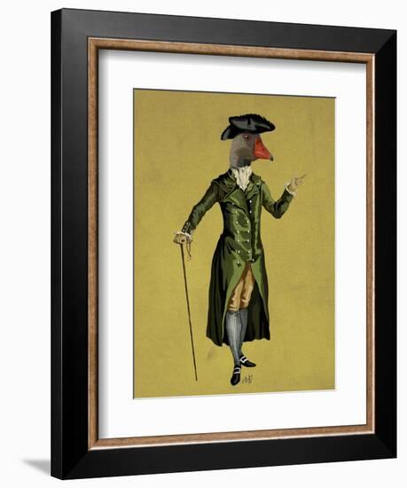 Goose in Green Regency Coat-Fab Funky-Framed Art Print