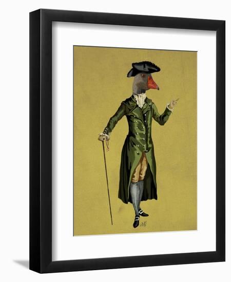 Goose in Green Regency Coat-Fab Funky-Framed Art Print